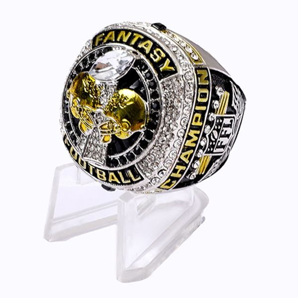 fantasy football champion ring 2023 with stand full size, Silver
