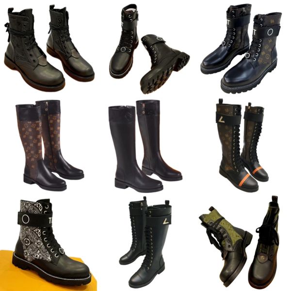 boots luxury letter half boots old flower knee boots genuine leather martin boots metal buckle designer shoes classic women's fashion b, Black
boots luxury letter half boots old flower knee boots genuine leather martin boots metal buckle designer shoes classic women's fashion b, Black