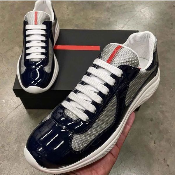 sports design americas cup sneakers shoes patent leather nylon luxury mens skateboard runner casual outdoor walking, Black
sports design americas cup sneakers shoes patent leather nylon luxury mens skateboard runner casual outdoor walking, Black
