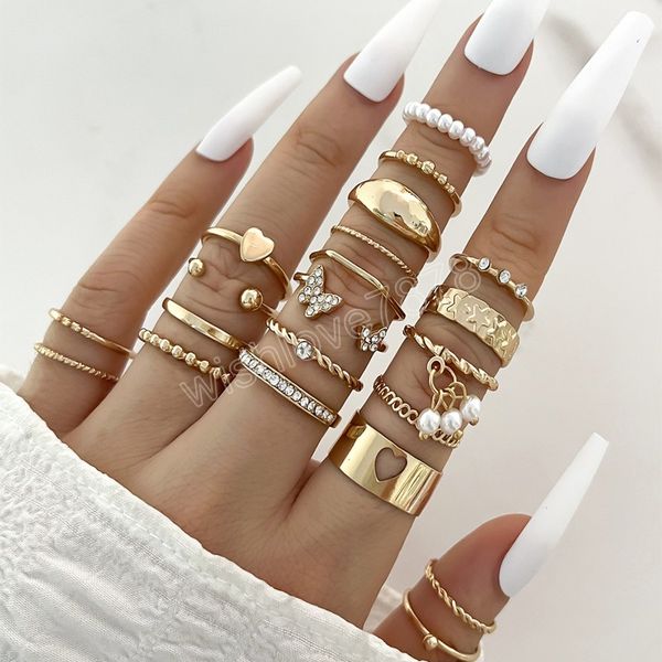 vintage hollow heart butterfly rings set for women silver gold color geometric knuckle joint ring 21pcs/set 2023 trendy jewelry
vintage hollow heart butterfly rings set for women silver gold color geometric knuckle joint ring 21pcs/set 2023 trendy jewelry