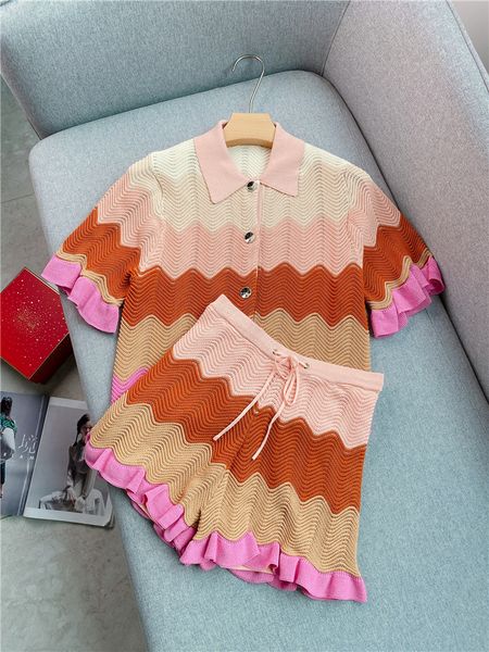 women's two piece pants polo collar loose knit shorts set 2023 summer wave stripe gradient shortsleeved knitted cardigan 230812, White
women's two piece pants polo collar loose knit shorts set 2023 summer wave stripe gradient shortsleeved knitted cardigan 230812, White