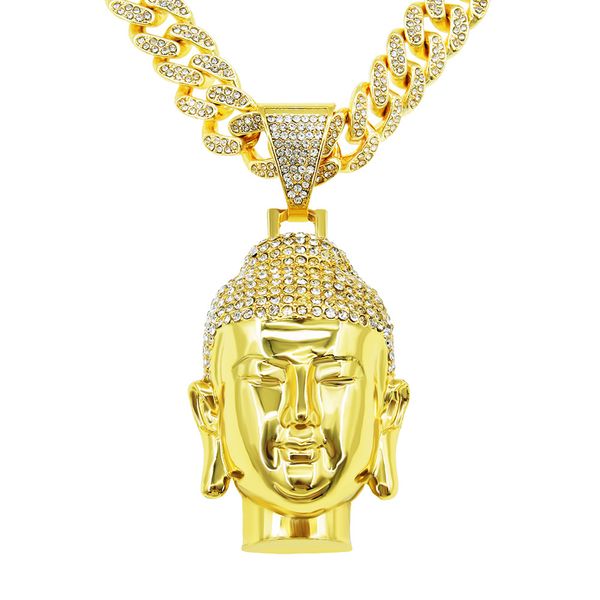 hip hop men rapper diamond pendant necklace shiny sakyamuni buddha pendant micro-inset zircon jewelry night club accessory sweater collarbon, Silver
hip hop men rapper diamond pendant necklace shiny sakyamuni buddha pendant micro-inset zircon jewelry night club accessory sweater collarbon, Silver