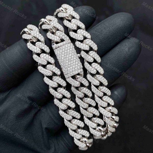 custom jewelry 10mm two rows iced out necklace d color vvs moissanite miami cuban link chain in sliver 925, Silver
custom jewelry 10mm two rows iced out necklace d color vvs moissanite miami cuban link chain in sliver 925, Silver