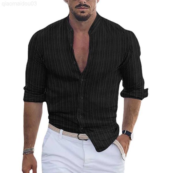 men's casual shirts plus size men shirt long sleeve loose casual stripe printing striped shirts casual buckle l230813, White;black
men's casual shirts plus size men shirt long sleeve loose casual stripe printing striped shirts casual buckle l230813, White;black