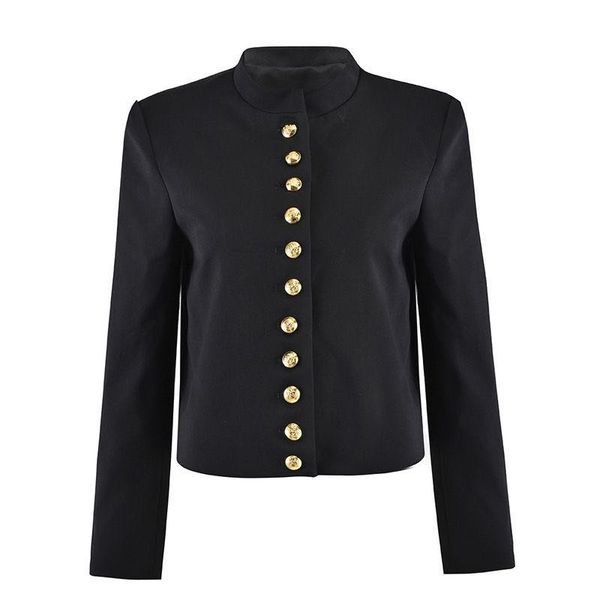 black suit jacket short female small 2023 spring and fall senior sense of inlaid gold buckle korean version of the casual thin new models, Black;brown
black suit jacket short female small 2023 spring and fall senior sense of inlaid gold buckle korean version of the casual thin new models, Black;brown