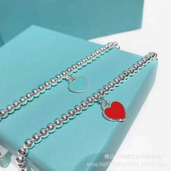 tiffanyys bracelet t red enamel love bracelet 925 sterling silver plated platinum heart shaped pendant ins small design ball bracelet, Black
tiffanyys bracelet t red enamel love bracelet 925 sterling silver plated platinum heart shaped pendant ins small design ball bracelet, Black