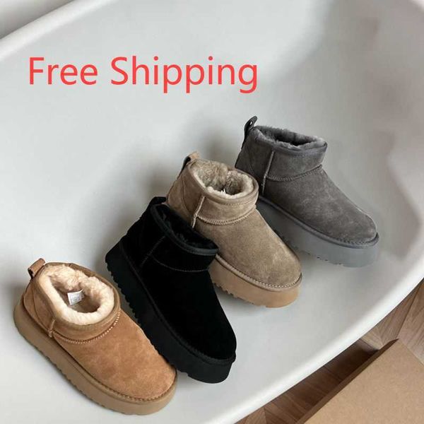women winter ultra mini boot designer australian platform boots for men real leather warm ankle fur booties luxurious shoe, Black
women winter ultra mini boot designer australian platform boots for men real leather warm ankle fur booties luxurious shoe, Black