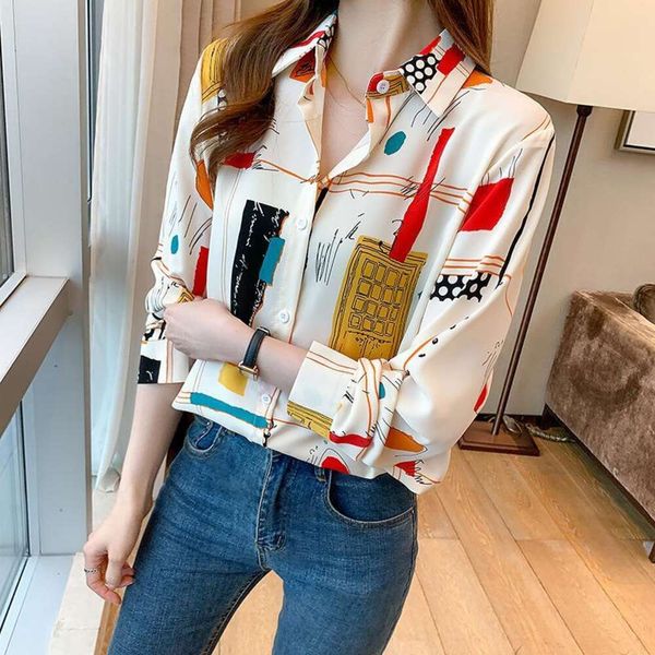 early autumn long sleeved hong shirt kong style printed chiffon for women with a sense of niche fashion, White
early autumn long sleeved hong shirt kong style printed chiffon for women with a sense of niche fashion, White