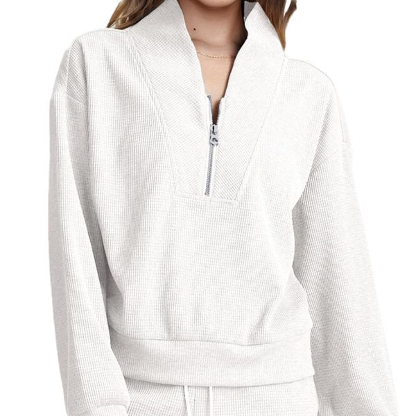 women's sweatshirts 2023 autumn new pullover knitted long sleeve zipper standing collar casual sweater for women, Black
women's sweatshirts 2023 autumn new pullover knitted long sleeve zipper standing collar casual sweater for women, Black
