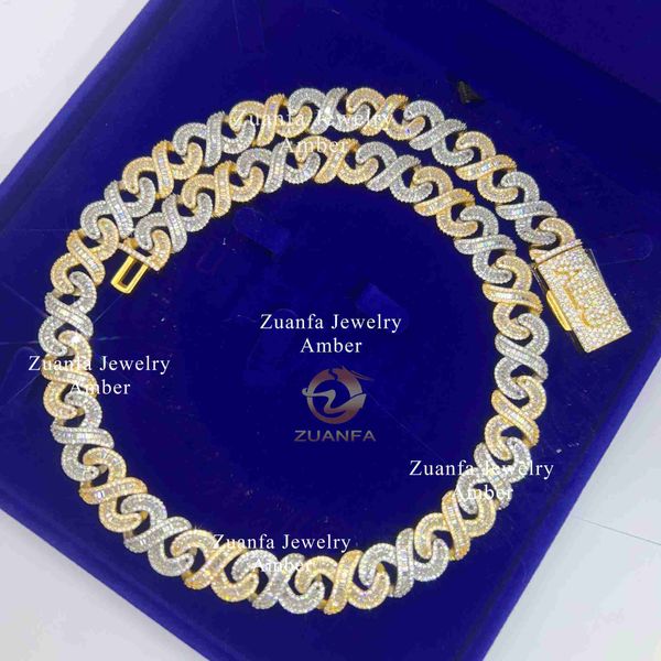 custom hiphop jewelry 2 tone color sterling silver fine jewelry necklace iced out baguette moissanite diamond cuban link chain
custom hiphop jewelry 2 tone color sterling silver fine jewelry necklace iced out baguette moissanite diamond cuban link chain