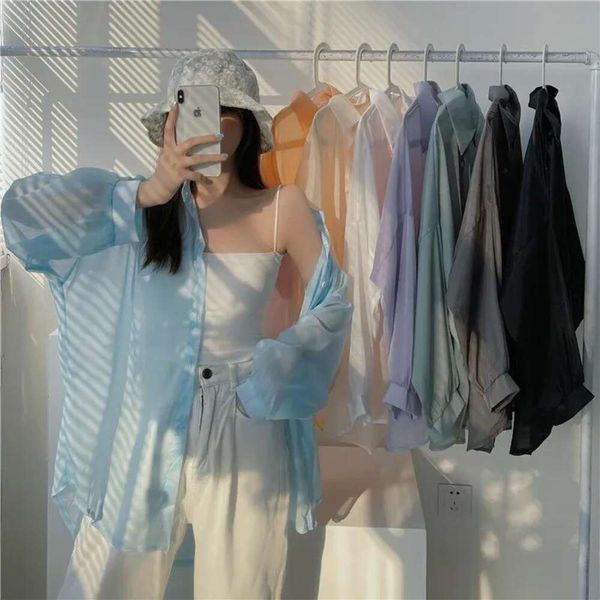 chiffon sunscreen womens summer long sleeved thin shirt style design high class unique top, White
chiffon sunscreen womens summer long sleeved thin shirt style design high class unique top, White