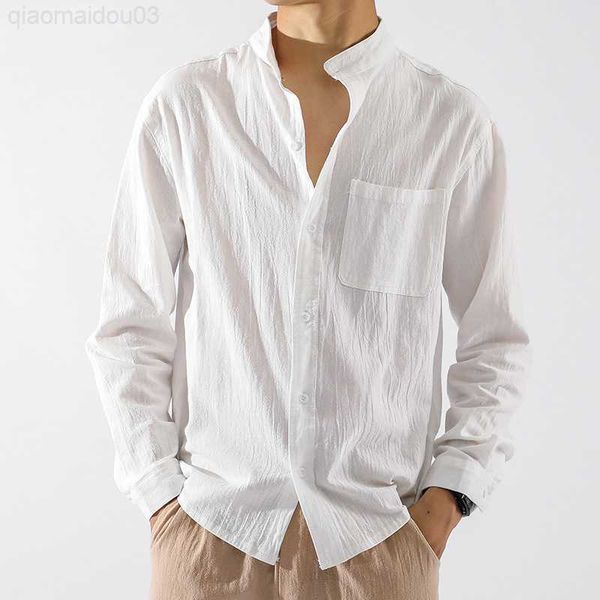 men's casual shirts summer linen t shirt men's long sleeve stand collar men slim fit casual solid color loose office men clothing, White;black
men's casual shirts summer linen t shirt men's long sleeve stand collar men slim fit casual solid color loose office men clothing, White;black
