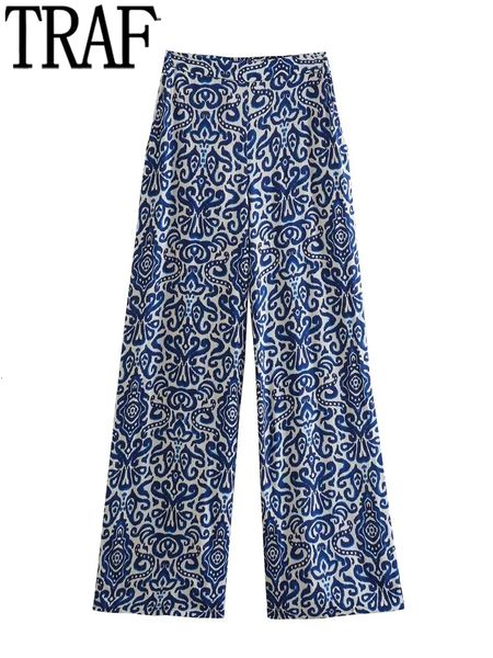 womens pants capris traf blue print wide leg women high waisted trousers casual baggy woman fashion summer set 230812, Black;white
womens pants capris traf blue print wide leg women high waisted trousers casual baggy woman fashion summer set 230812, Black;white