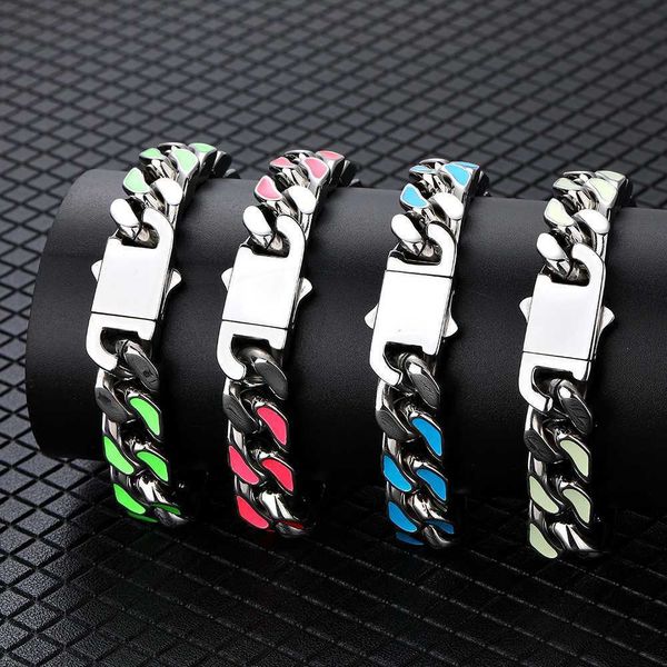 wholesale colorful non-fading titanium steel cuban chain bracelets girl fancy luminous stainless steel chain bracelets, Silver
wholesale colorful non-fading titanium steel cuban chain bracelets girl fancy luminous stainless steel chain bracelets, Silver