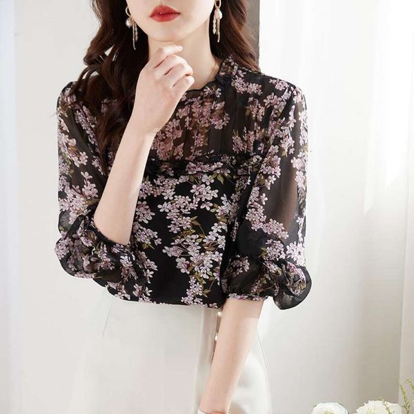 floral chiffon womens shirt spring and summer, White
floral chiffon womens shirt spring and summer, White