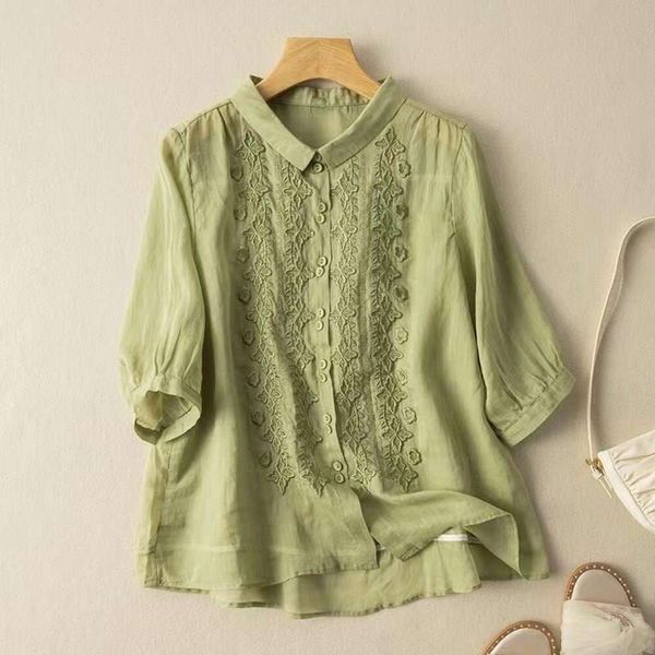 seven quarter sleeves embroidered cotton linen shirt for womens art vintage design spring and summer, White
seven quarter sleeves embroidered cotton linen shirt for womens art vintage design spring and summer, White