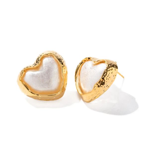new arrival 18k gold plated brass charm jewelry imitation shell heart stud earrings for girl, Silver
new arrival 18k gold plated brass charm jewelry imitation shell heart stud earrings for girl, Silver