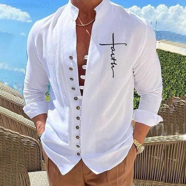men's casual shirts fashion long sleeve mens shirt cotton linen loose stand collar button-up beach shirts autumn vintage graphic shirts, White;black
men's casual shirts fashion long sleeve mens shirt cotton linen loose stand collar button-up beach shirts autumn vintage graphic shirts, White;black