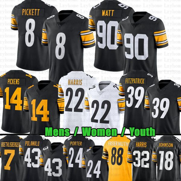 kenny pickett george pickens tj watt football jerseys joey porter jr jerome bettis najee harris pat freiermuth steelers minkah fitzpatrick t, Black;red
kenny pickett george pickens tj watt football jerseys joey porter jr jerome bettis najee harris pat freiermuth steelers minkah fitzpatrick t, Black;red
