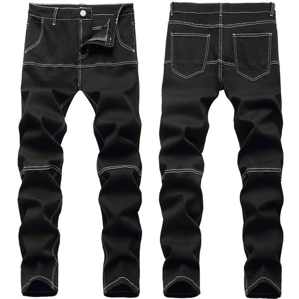 men's jeans man black slim stretch denim spliced patchwork contrast color pants streetwear trousers fashion clothing322i, Blue
men's jeans man black slim stretch denim spliced patchwork contrast color pants streetwear trousers fashion clothing322i, Blue