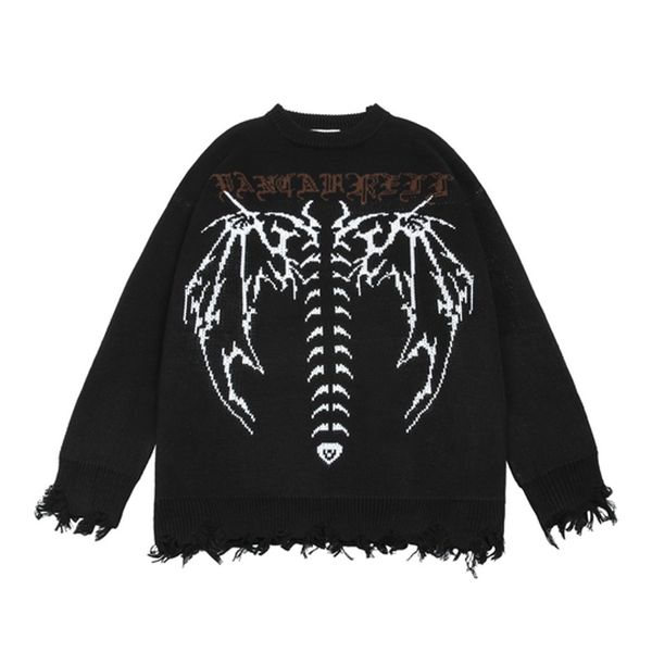 men's sweaters hip hop streetwear knitted sweater gothic letter bat skeleton print pullover 2023 men autumn harajuku cotton casual 2308, White;black
men's sweaters hip hop streetwear knitted sweater gothic letter bat skeleton print pullover 2023 men autumn harajuku cotton casual 2308, White;black