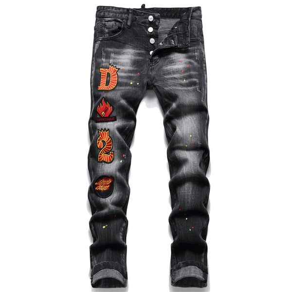 slim fit jeans stretchy beggar jeans ripped printed skinny men's denim pants 5-pocket regular cotton jean destroyed hole clot233e, Blue
slim fit jeans stretchy beggar jeans ripped printed skinny men's denim pants 5-pocket regular cotton jean destroyed hole clot233e, Blue