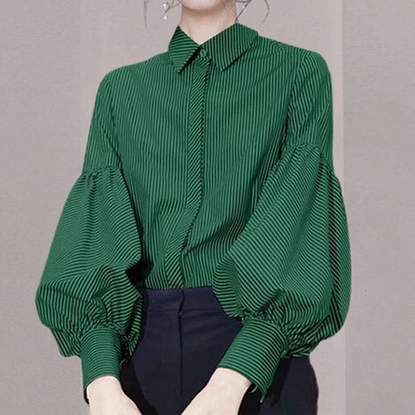 autumn years womens clothing shirt french loose lantern long sleeved green slimming top, White
autumn years womens clothing shirt french loose lantern long sleeved green slimming top, White