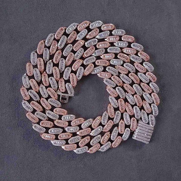 custom color 2 tones 925 sterling silver baguette vvs moissanite diamond iced out cuban link chain necklace
custom color 2 tones 925 sterling silver baguette vvs moissanite diamond iced out cuban link chain necklace