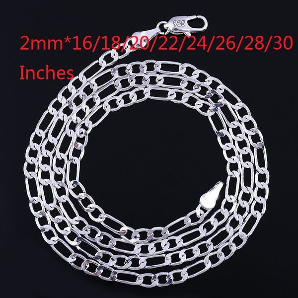 925 sterling silver 2mm figaro chain necklaces 3:1 flat design men women fashion jewelry 16 18 20 22 24 26 28 30 inches
925 sterling silver 2mm figaro chain necklaces 3:1 flat design men women fashion jewelry 16 18 20 22 24 26 28 30 inches