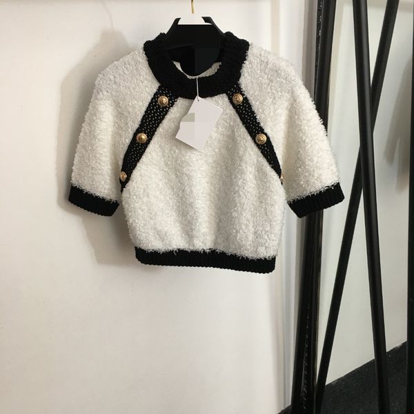 801 2023 autumn brand same style sweater coat short sleeve crew neck pullover green red fashion womens clothes womens 20236306, White;black
801 2023 autumn brand same style sweater coat short sleeve crew neck pullover green red fashion womens clothes womens 20236306, White;black