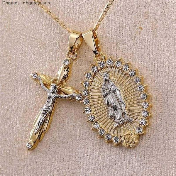 pendant necklaces classic gold plated cross crucifix jesus necklace virgin mary religious jewelry for men women party gifts, Silver
pendant necklaces classic gold plated cross crucifix jesus necklace virgin mary religious jewelry for men women party gifts, Silver