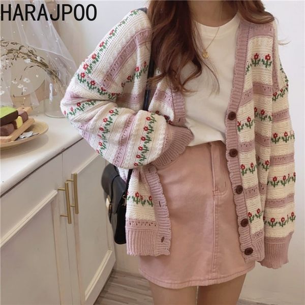 women's sweaters harajpoo cardigan japanese print spring autumn hollow out design sense niche sweet cool lazy loose korean knit sweater, White;black
women's sweaters harajpoo cardigan japanese print spring autumn hollow out design sense niche sweet cool lazy loose korean knit sweater, White;black