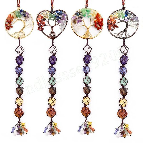seven-color chakra crystal original stone pendant tree of life hanging yoga jewelry pendant with gemstone hand-woven pendant fashion accesso, Silver
seven-color chakra crystal original stone pendant tree of life hanging yoga jewelry pendant with gemstone hand-woven pendant fashion accesso, Silver