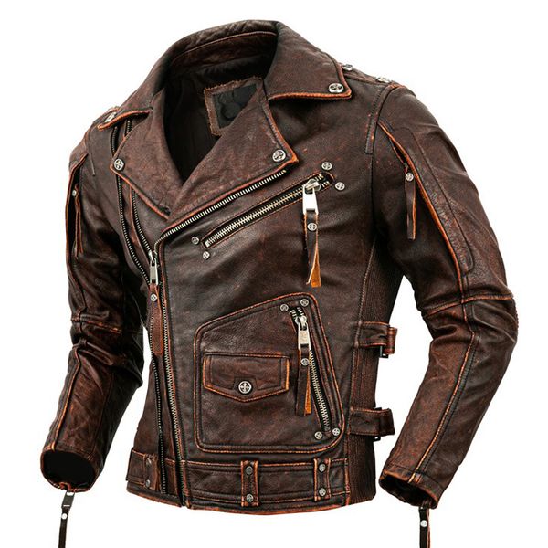 men's jackets motorcycle cowhide genuine leather jacket men slim stone milled retro calfskin coat moto biker riding clothes 230812, Black;brown
men's jackets motorcycle cowhide genuine leather jacket men slim stone milled retro calfskin coat moto biker riding clothes 230812, Black;brown
