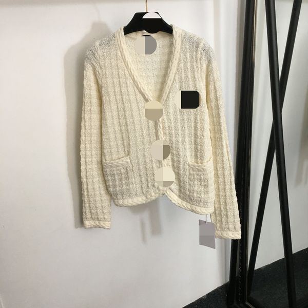 80 2023 autumn brand same style sweater coat long sleeve v neck cardigan black apricot fashion womens clothes womens 20236370, White;black
80 2023 autumn brand same style sweater coat long sleeve v neck cardigan black apricot fashion womens clothes womens 20236370, White;black