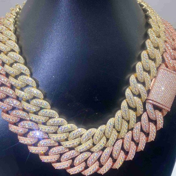 customized cuban chain 20mm rosr gold plated moissanite vvs d color s925 silver cuban chain necklace
customized cuban chain 20mm rosr gold plated moissanite vvs d color s925 silver cuban chain necklace