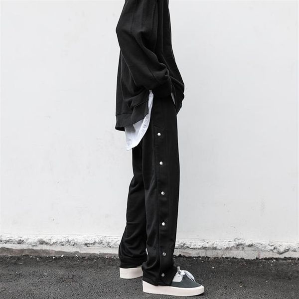 men's pants mens clothing streetwear simple sports side button split straight loose casual stacked sweatpants men257i, Black
men's pants mens clothing streetwear simple sports side button split straight loose casual stacked sweatpants men257i, Black