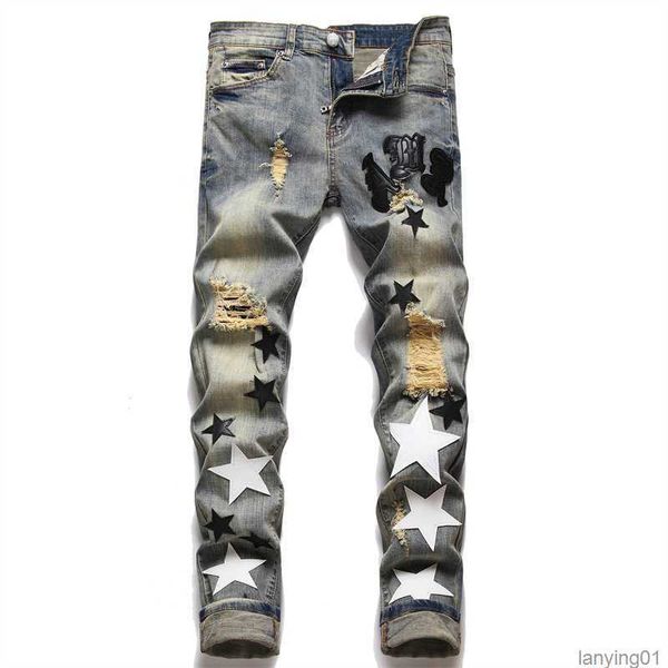 men's jeans european jean hombre letter star men embroidery patchwork ripped for trend brand motorcycle pant mens skinny designer jeans, Blue
men's jeans european jean hombre letter star men embroidery patchwork ripped for trend brand motorcycle pant mens skinny designer jeans, Blue