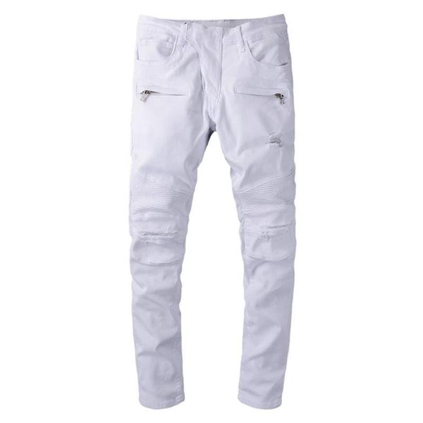 men's jeans white stretch denim biker for motorcycle streetwear slim fit holes ripped pants trousers 83n, Blue
men's jeans white stretch denim biker for motorcycle streetwear slim fit holes ripped pants trousers 83n, Blue