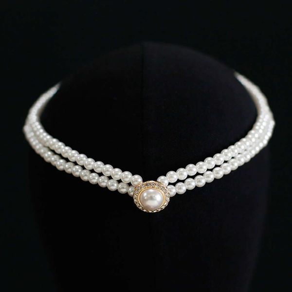 designer double layer pearl with diamond necklace for women's western style bride jewelry, necklace, versatile wedding dress, Silver
designer double layer pearl with diamond necklace for women's western style bride jewelry, necklace, versatile wedding dress, Silver