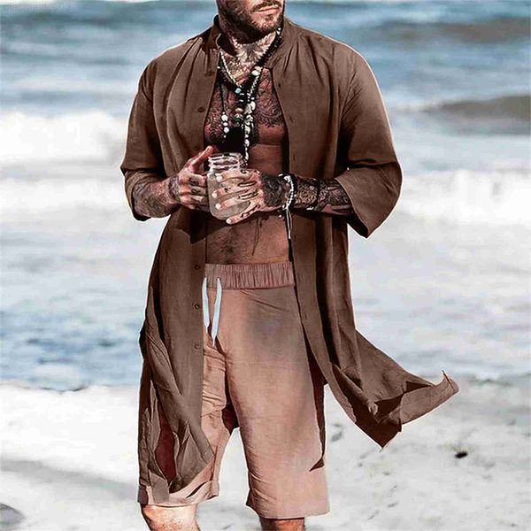 men's casual shirts fashion men shirt open stitch long sleeve stand collar streetwear long style cardigan imitation linen cloak casual, White;black
men's casual shirts fashion men shirt open stitch long sleeve stand collar streetwear long style cardigan imitation linen cloak casual, White;black