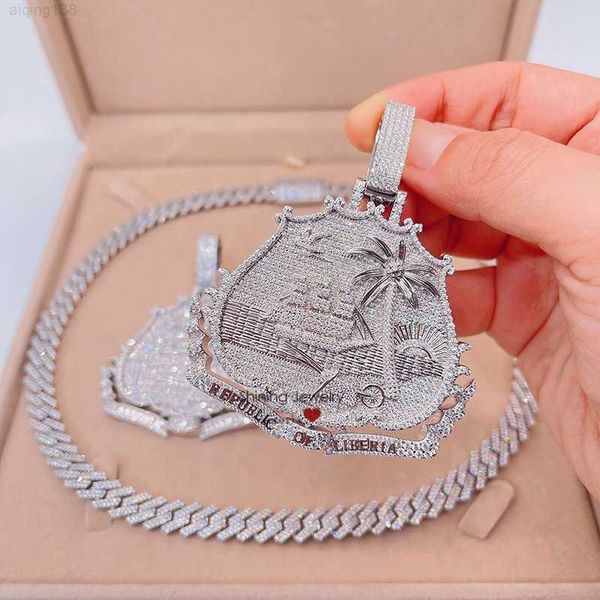drop shipping 10mm cuban chain republic of liberty pendant iced out vvs hip hop moissanite custom pendant, Silver
drop shipping 10mm cuban chain republic of liberty pendant iced out vvs hip hop moissanite custom pendant, Silver