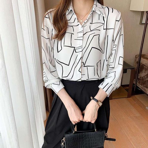 print shirt for women design sense niche light familiar spring and autumn long sleeved chiffon commutes simple, White
print shirt for women design sense niche light familiar spring and autumn long sleeved chiffon commutes simple, White