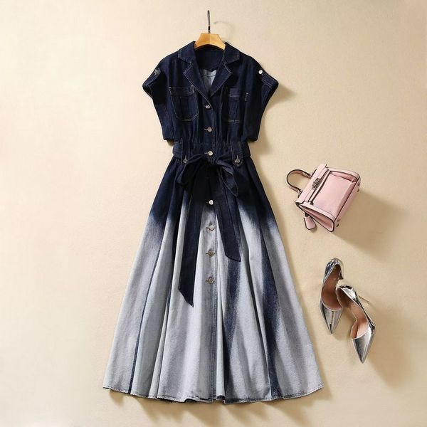 european and american women's clothing 2023 autumn new short-sleeved suit collar gradient fashion belt denim dress xxl, Black;gray
european and american women's clothing 2023 autumn new short-sleeved suit collar gradient fashion belt denim dress xxl, Black;gray