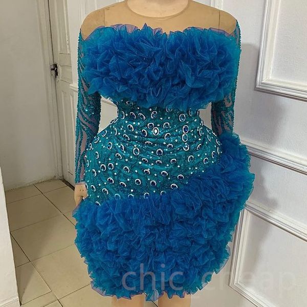 2023 blue sheath graduation dress beaded crystals ruffles mini homecoming party formal cocktail prom bridesmaid gowns dresses zj426, Blue;red
2023 blue sheath graduation dress beaded crystals ruffles mini homecoming party formal cocktail prom bridesmaid gowns dresses zj426, Blue;red