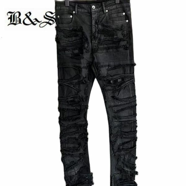 men's pants black street high street hip hop wax canvas break hole handmade retro jeans 230812
men's pants black street high street hip hop wax canvas break hole handmade retro jeans 230812