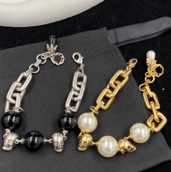 stylish punk skull charm bracelet bangle gothic style skeleton pearl chunky thick chain bracelet cuff men women designer jewelry accessories, Golden;silver
stylish punk skull charm bracelet bangle gothic style skeleton pearl chunky thick chain bracelet cuff men women designer jewelry accessories, Golden;silver
