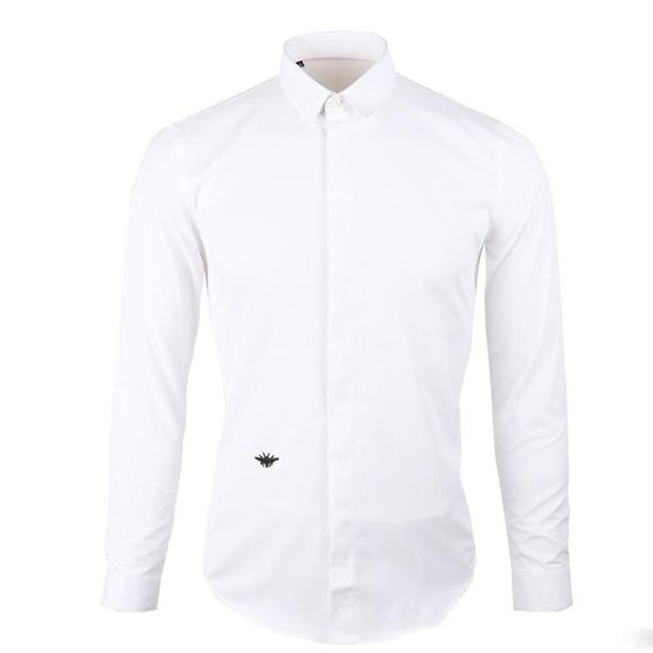 men's long-sleeved shirts classic bee embroidery fashion self-cultivation all-match black and white large size shirts casu227r, White;black
men's long-sleeved shirts classic bee embroidery fashion self-cultivation all-match black and white large size shirts casu227r, White;black