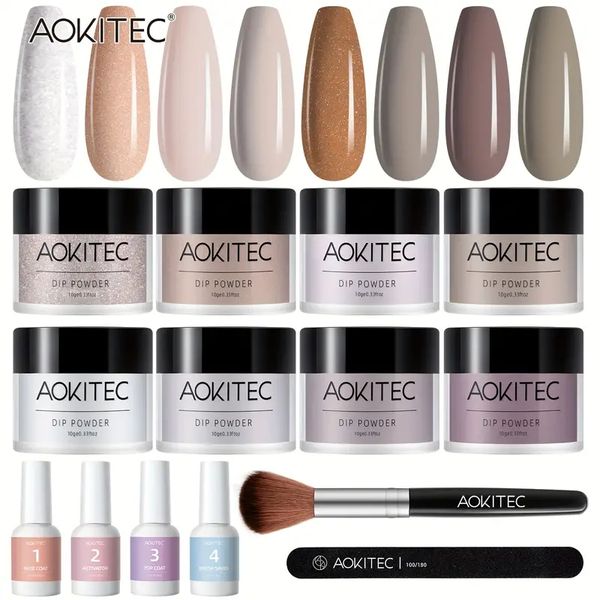 aokitec 14pcs dip powder nail kit starter 8colors dipping powder , red white silver glitter acrylic dipping powder liquid set with base coat
aokitec 14pcs dip powder nail kit starter 8colors dipping powder , red white silver glitter acrylic dipping powder liquid set with base coat