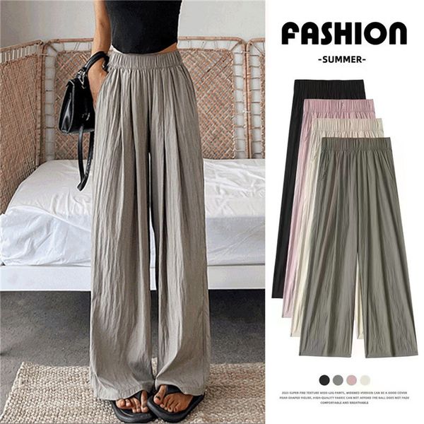 womens pants capris women summer thin trousers sunscreen cool draped long black full length office lady elastic waist trouser 230812, Black;white
womens pants capris women summer thin trousers sunscreen cool draped long black full length office lady elastic waist trouser 230812, Black;white